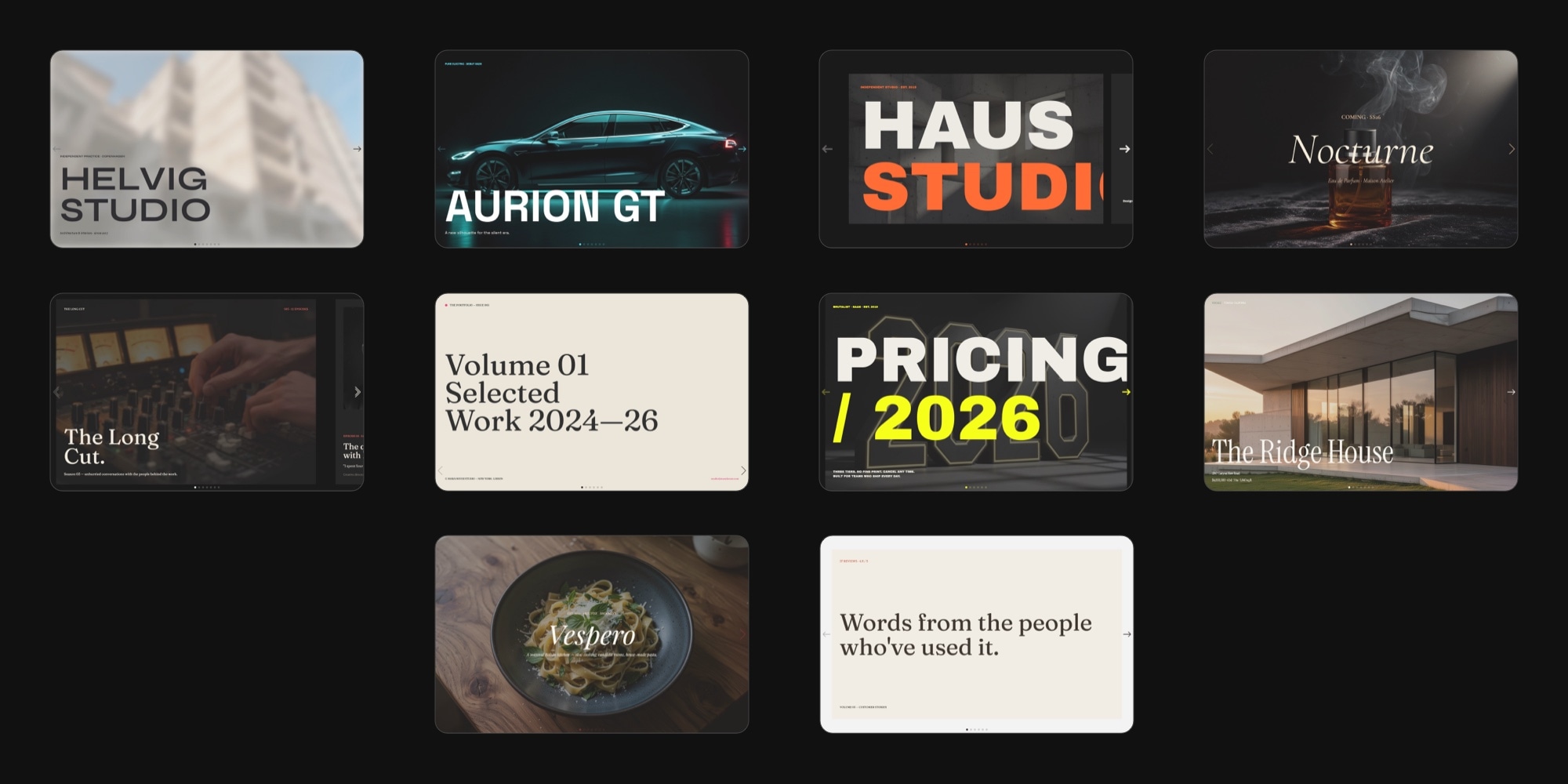 10 New Editorial and Brutalist Templates in Swiper Studio