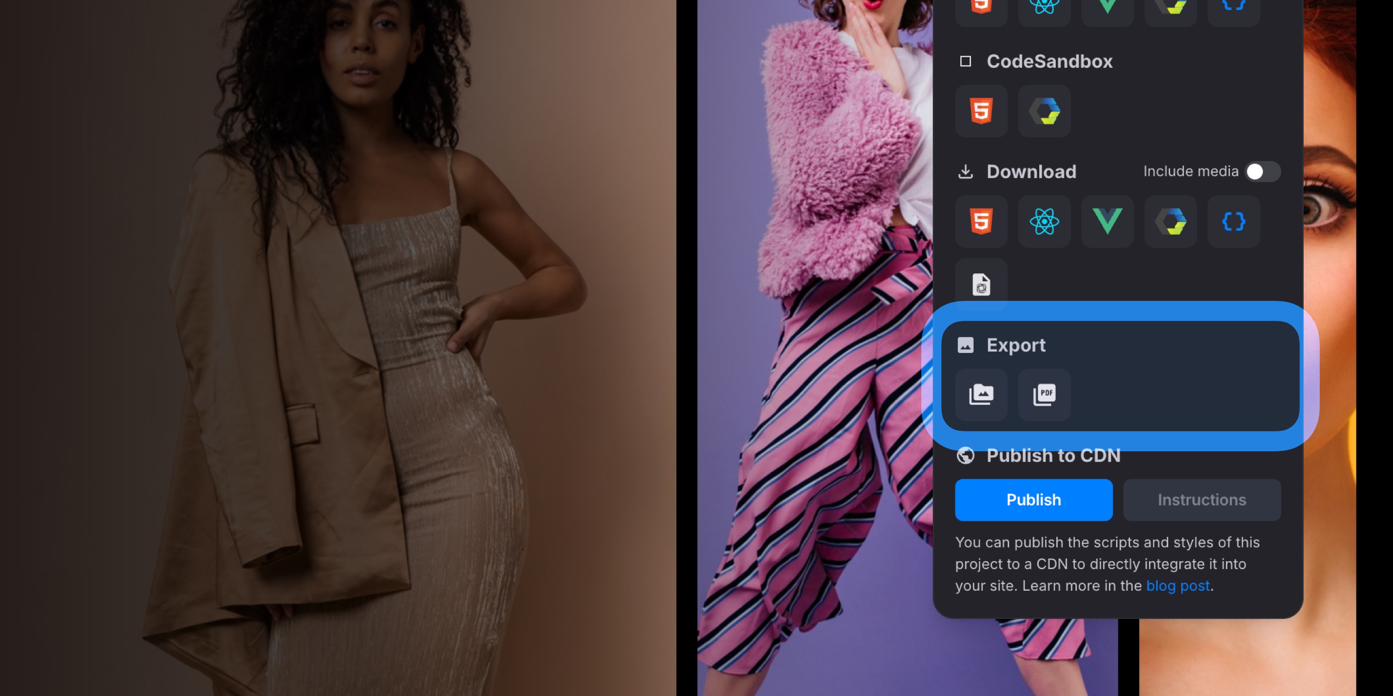 export images and pdf