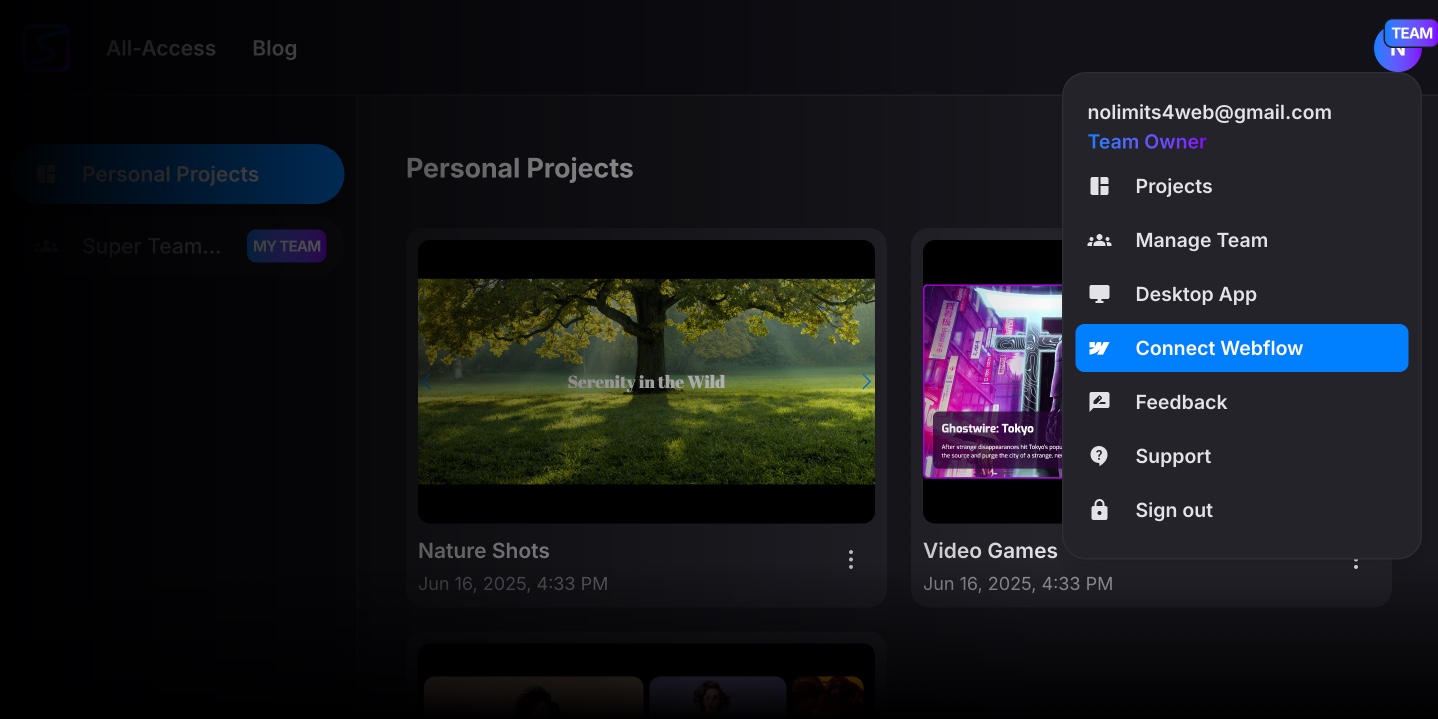 Swiper Studio Webflow Connect