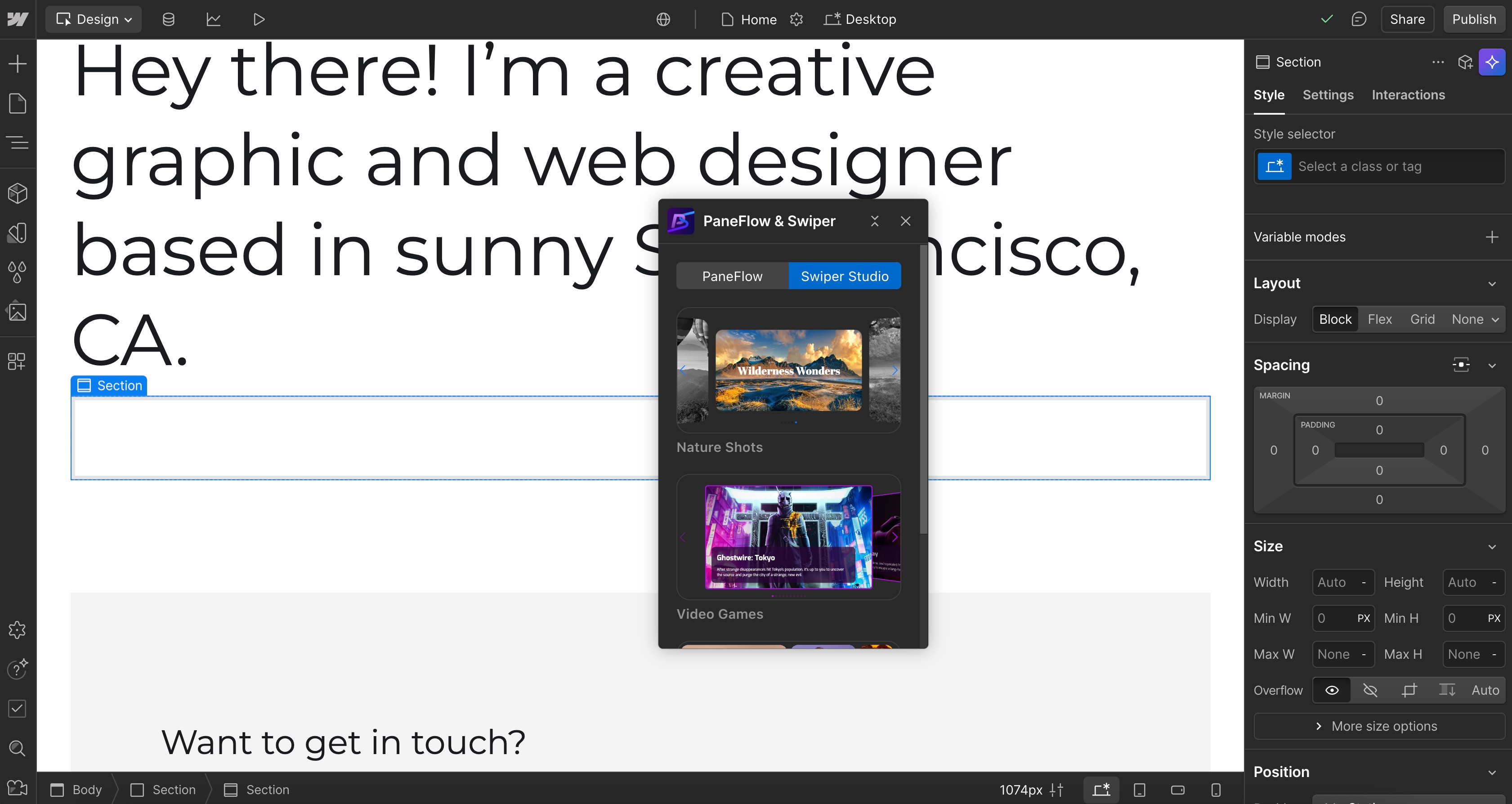 Swiper Studio Webflow Connect