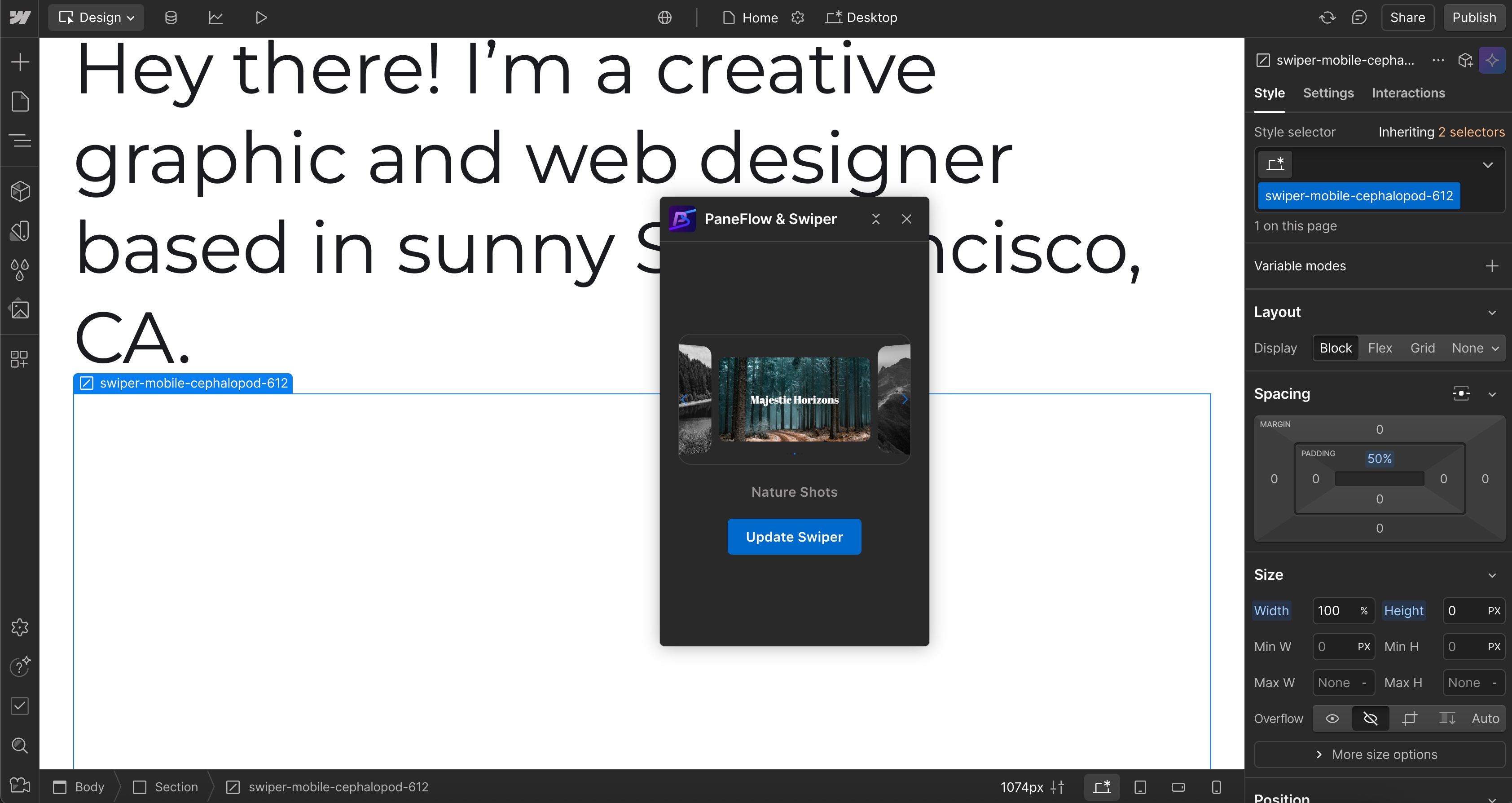 Swiper Studio Webflow Connect