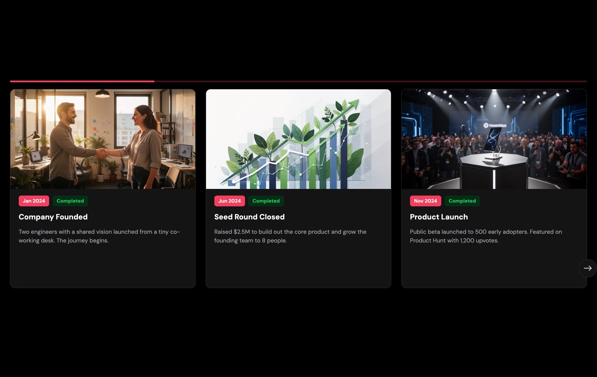 Event Timeline - Dark