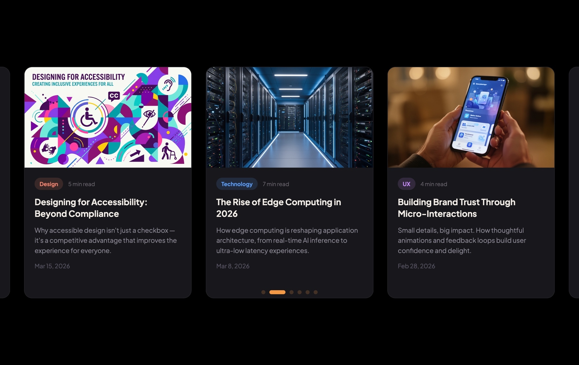 News & Blog Cards - Dark