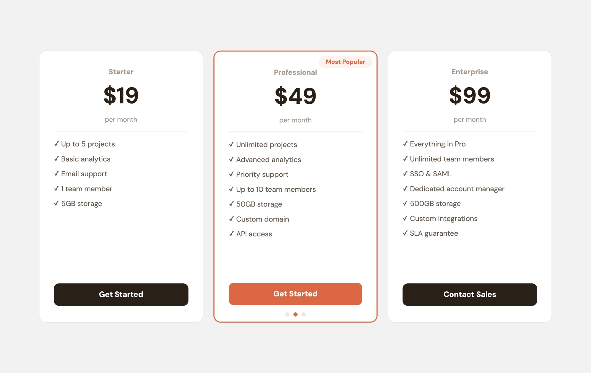 Pricing Plans - Light