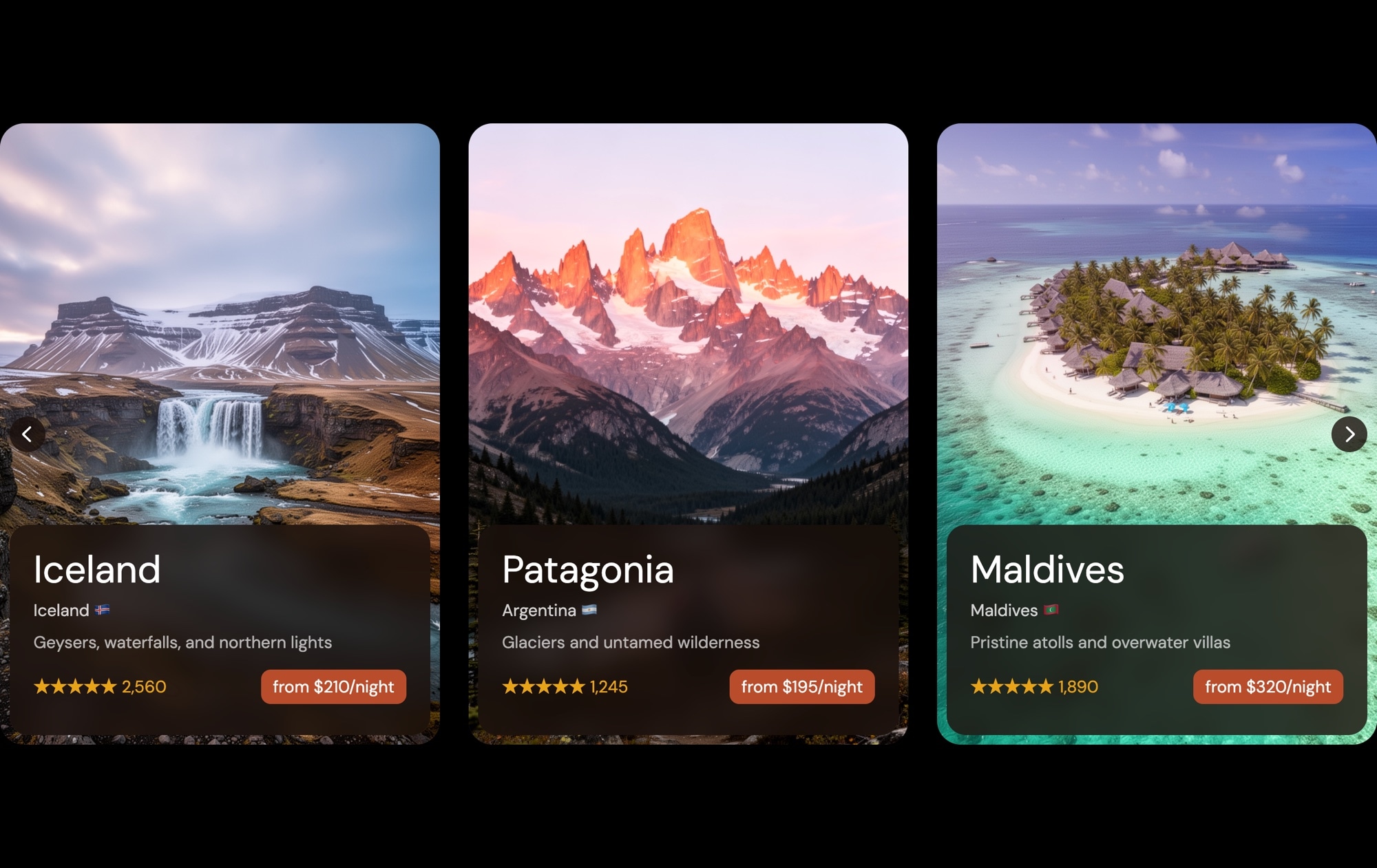 Travel Destination Cards
